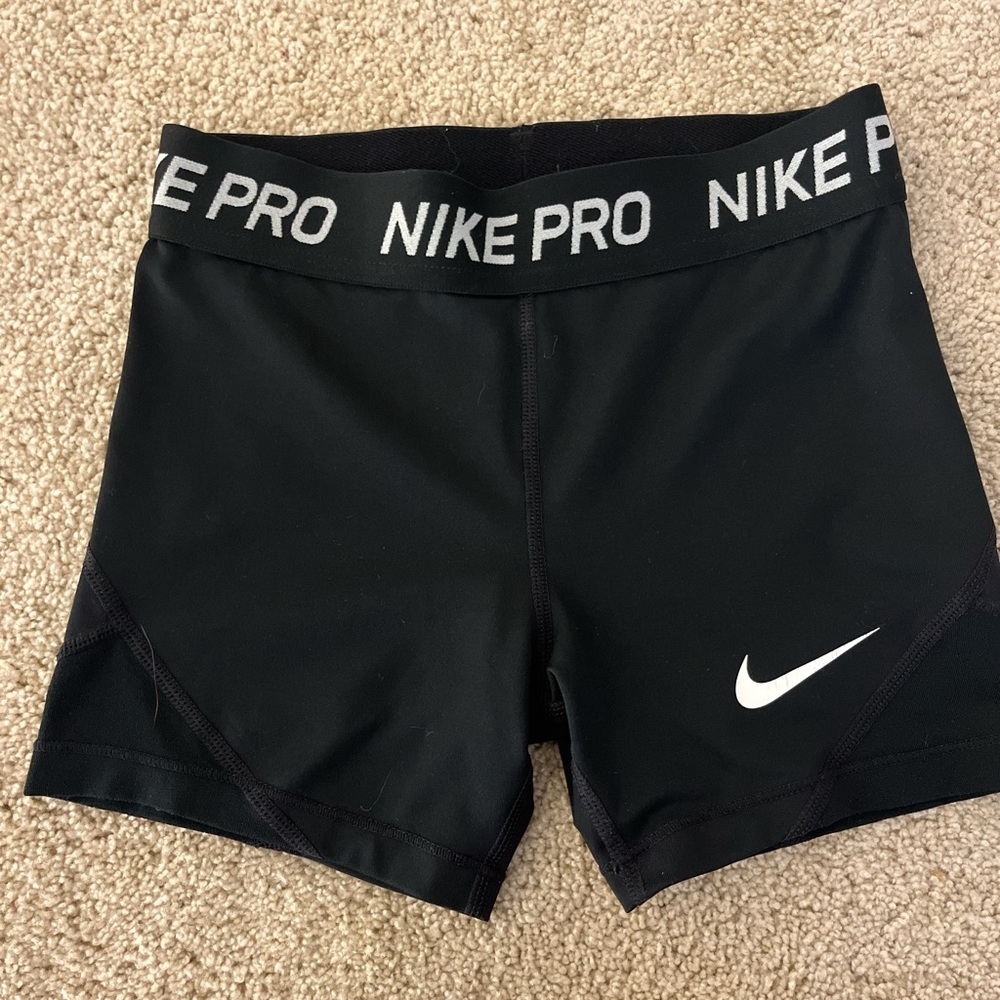 Nike Pro Girls Athletic Black Shorts